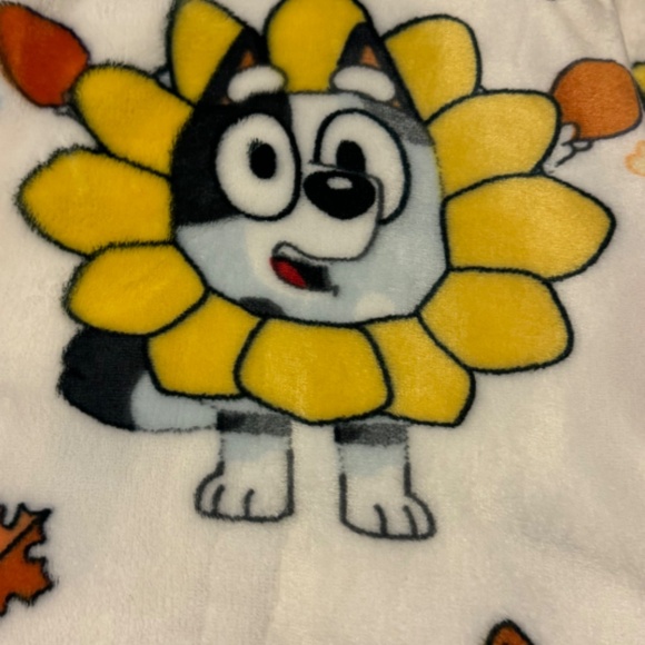Bluey | NWT Bluey & Family Plush Fall Themed Throw Blanket - Picture 4 of 6